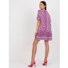 Fialové letné voľné vzorované minišaty
