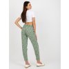 Svetlozelené letné kvetinové nohavice