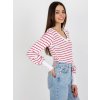 Bielo-červené pruhované tričko s dlhým rukávom (Veľkosť S/M)