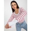Bielo-červené pruhované tričko s dlhým rukávom (Veľkosť S/M)