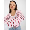 Bielo-červené pruhované tričko s dlhým rukávom (Veľkosť S/M)