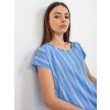 Modrá vzorovaná blúzka s krátkym rukávom