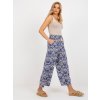Tmavomodré vzorované látkové nohavice