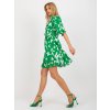 Zelené košeľové kvetinové mini šaty s golierom
