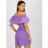 Fialový crop top s volánom