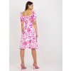 Fuchsiové kvetované midi šaty s pásikom