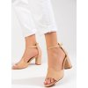 Dámske béžové sandále na stĺpiku W. Potocki