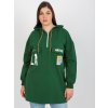Tmavozelená dlhšia dámska mikina s kapucňou