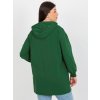 Tmavozelená dlhšia dámska mikina s kapucňou
