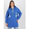 Modrá dlhšia dámska mikina s kapucňou