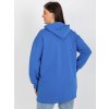 Modrá dlhšia dámska mikina s kapucňou