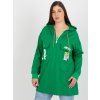 Zelená dlhšia dámska mikina s kapucňou