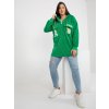 Zelená dlhšia dámska mikina s kapucňou