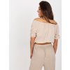 Béžový bavlnený blúzkový crop top