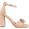Dámske béžové sandále na vysokom hrubom podpätku Vinceza