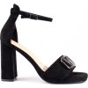 Dámske čierne sandále na vysokom hrubom podpätku Vinceza