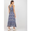 Tmavomodré vzorované midi šaty
