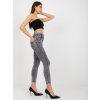 Tmavosivé dámske džínsové nohavice s vysokým pásom