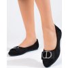 Čierne dámske semišové baleríny s prackou Shelovet