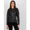 Čierna dámska koženková bunda