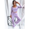 Svetlofialový dámsky komplet nohavíc a krátkeho topu EMILIO