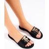 Dámske čierne ploché sandále Potocki