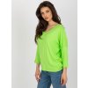 Limetková jednofarebná blúzka s 3/4 rukávom