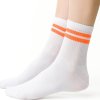 Biele dámske ponožky s pruhom Art. 026