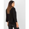 Čierna jednofarebná blúzka s 3/4 rukávom