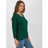 Tmavozelená jednofarebná blúzka s 3/4 rukávom