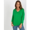 Zelená jednofarebná blúzka s 3/4 rukávom