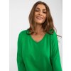 Zelená jednofarebná blúzka s 3/4 rukávom