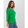 Zelená jednofarebná blúzka s 3/4 rukávom