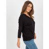 Čierna jednofarebná blúzka s 3/4 rukávom (Veľkosť ONE SIZE)