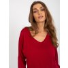 Bordó jednofarebná blúzka s 3/4 rukávom