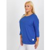 Modrá voľná blúzka s 3/4 rukávom