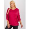 Fuchsiová voľná blúzka s 3/4 rukávom