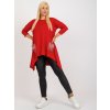 Červená asymetrická tunika s kamienkami na vreckách