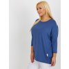 Modrá voľná blúzka s 3/4 rukávom