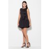 Dámske elegantné čierne šaty s mašľou v páse K271 Black (Veľkosť XL)