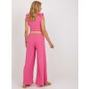 Ružové široké nohavice s pásikom