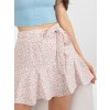Bielo-ružová sukňa-šortky s kvetinovou potlačou