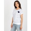 Bielo-modré pruhované tričko so srdiečkom