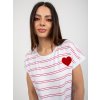 Bielo-červené pruhované tričko so srdiečkom