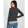 Čierno-biele pruhované tričko s čipkou