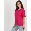 Tmavoružové dámske tričko s okrúhlym výstrihom