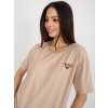 Béžové dámske tričko s okrúhlym výstrihom