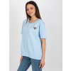 Svetlomodré dámske tričko s okrúhlym výstrihom