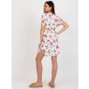 Bielo-červené mini šaty s kvetinovou potlačou