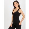 Čierny dámsky top s výstrihom